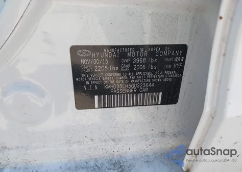 2016 Hyundai Elantra Gt z USA, uszkodzony, nr VIN KMHD35LH5GU323644